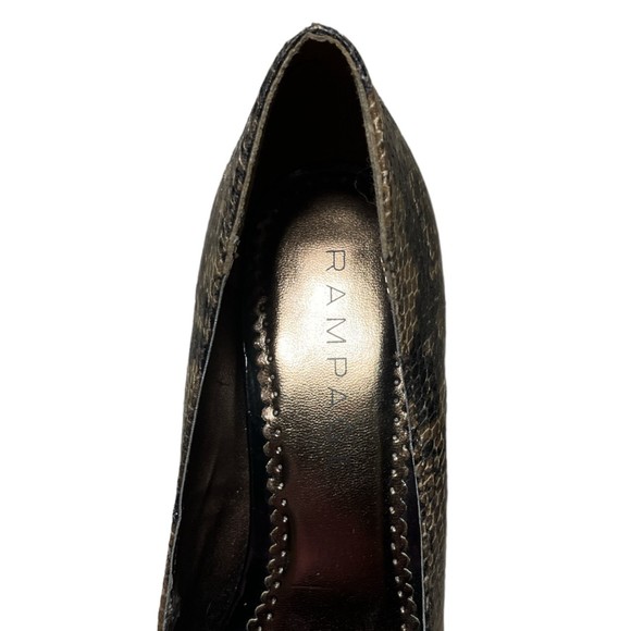 Rampage Womens Gracee Peep Toe 4" Platform Pump Heel Black Snakeprint Shoe - Picture 9 of 13